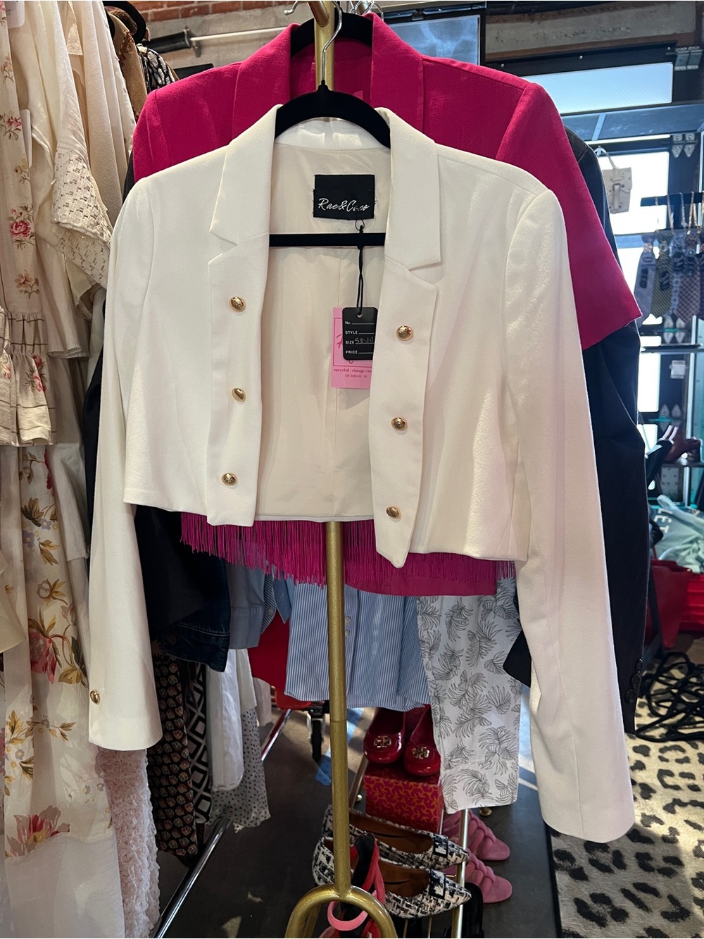 Upcycled Rae & Coco Ivory Cropped Blazer Shrug